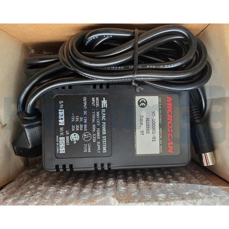 ELPAC MICROSCAN WM113TT - 97-100001-01 REV. M POWER SUPPLY 115VAC, 5-PIN NSMP