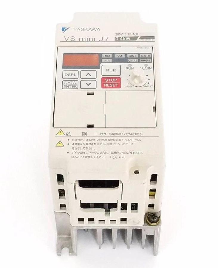 Used YASKAWA CIMR-J7AA20P4 VS MINI J7, 200V, 3-PHASE, 0.4KW, CIMRJ7AA20P4