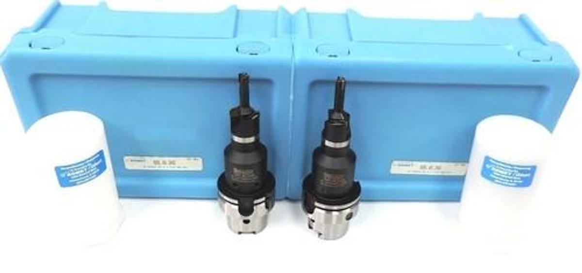 Used LOT OF 2 NEW KOMET DIHART 595.45.340A TOOL HOLDER SP HSK63A SOLID 4-STEP RWR PCD