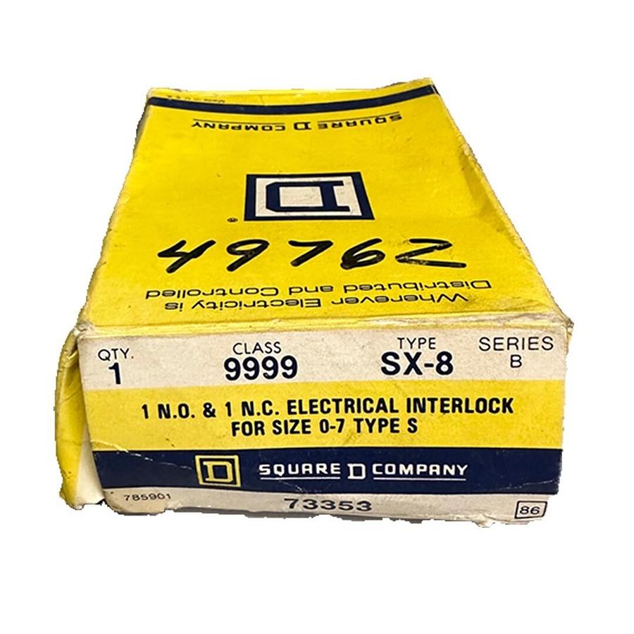 Used NEW SQUARE D 9999-SX-8 / 9999SX8 SERIES B ELECTRICAL INTERLOCK FOR SIZES 0-7