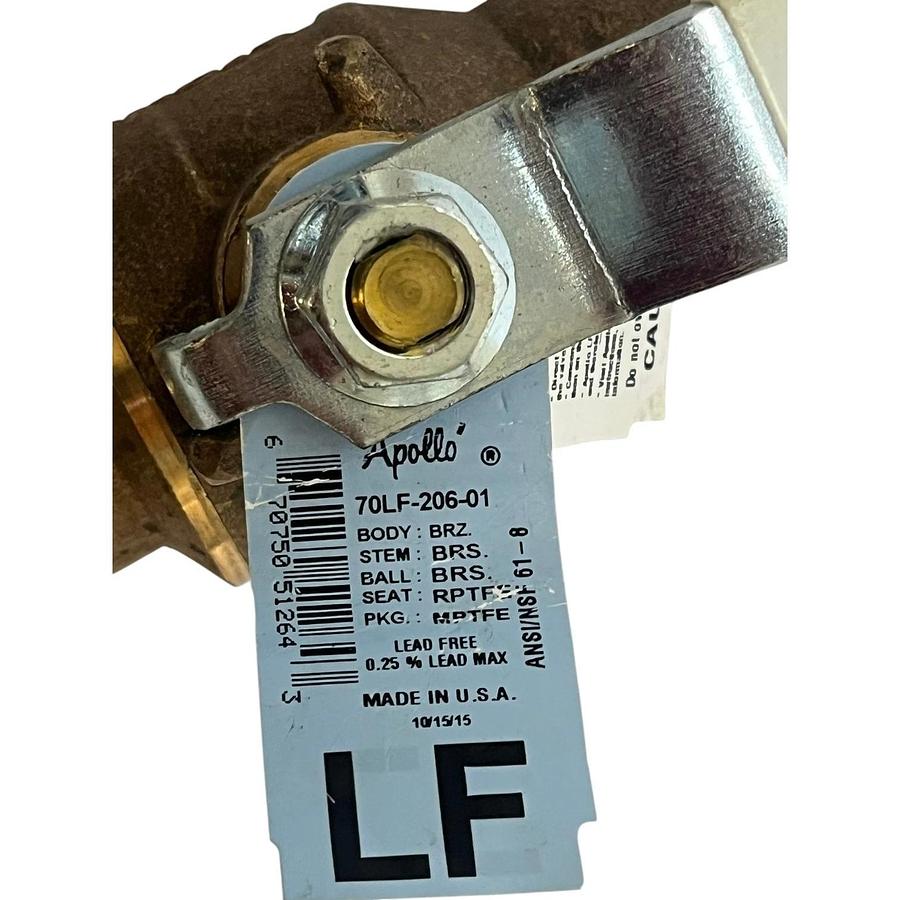 Apollo Valves 70LF-206-01 Lead-Free Bronze 1-1/2" Threaded Ball Valve