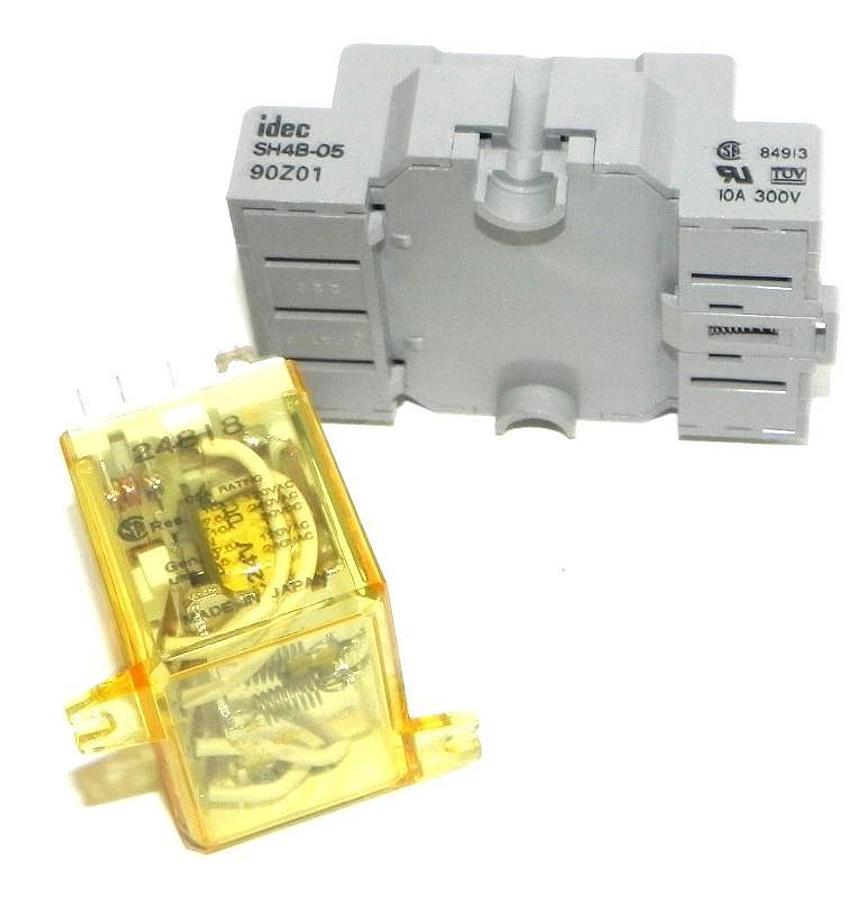 Used IDEC SH4B-05 RELAY SOCKET WITH RH4B-UT-DC24V RELAY RH4BUTDC24V