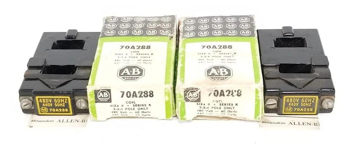 Used LOT OF 2 NIB ALLEN BRADLEY 70A288 COILS 480V 60CY, 440V 50CY