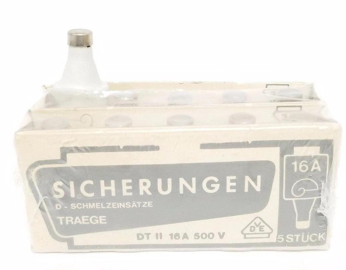 Used LOT OF 10 NEW SICHERUNGER DT II 16A 500V FUSES
