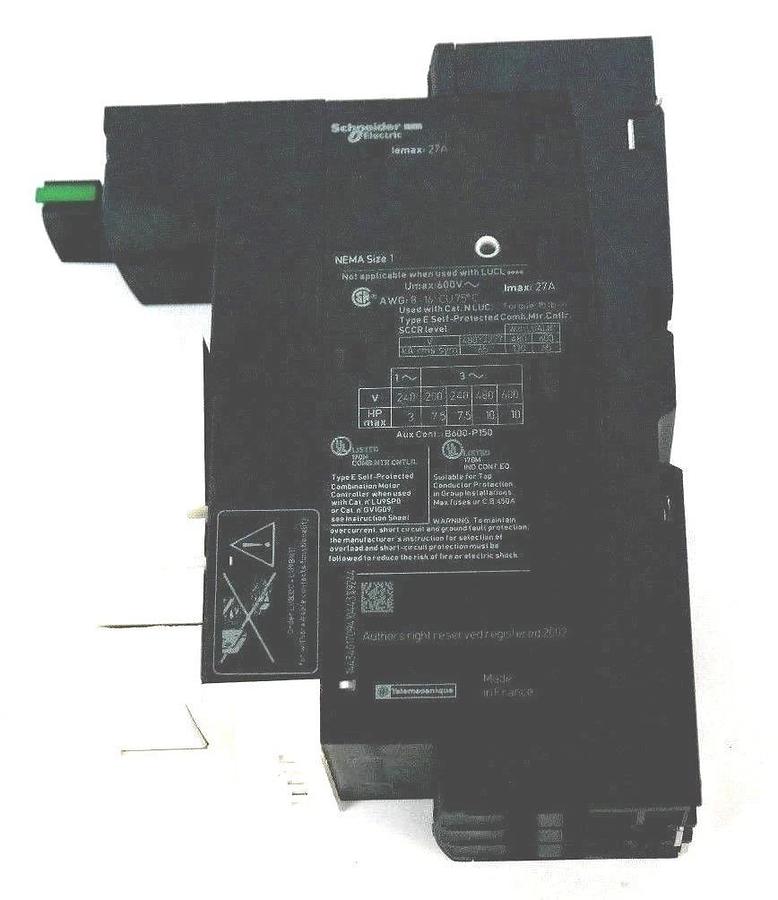 Used NIB SCHNEIDER LUB32NR STARTER MOTOR POWER BASE 600VAC, 32AMP, TESYS 836723