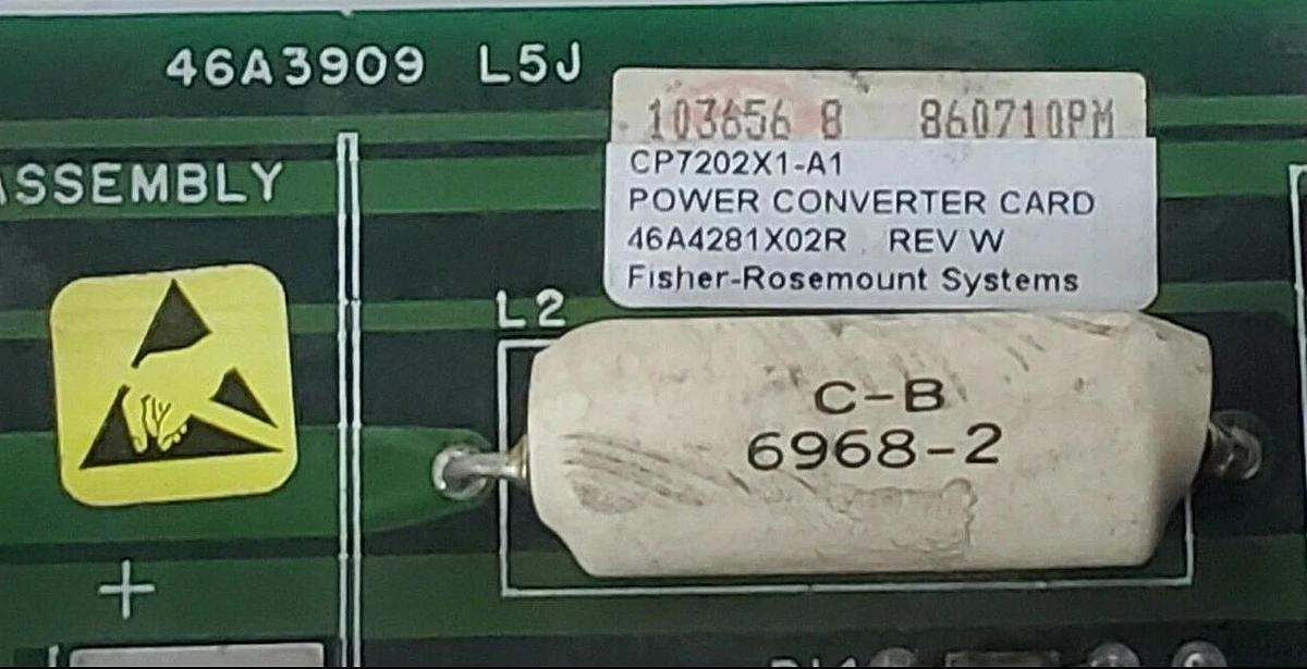 Used FISHER-ROSEMOUNT CP7202X1-A1 POWER CONVERTER CARD 46A4281X02R REV. W CP7202