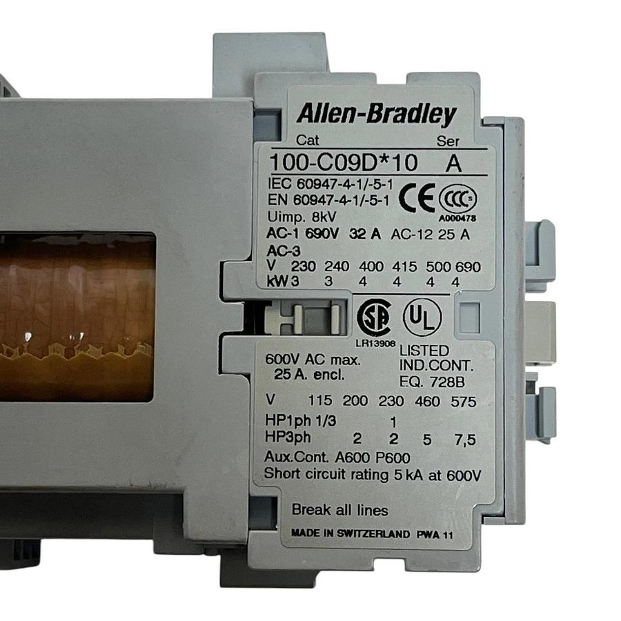 Allen-Bradley 100-C09D*10 IEC Contactor 9A 3-Pole Series A New Surplus