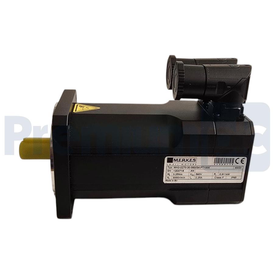 Used Merkes MH3-0270-30-560/S4-PT1000 AC Servo Motor 560VDC 3000RPM 0.911kW NSNP