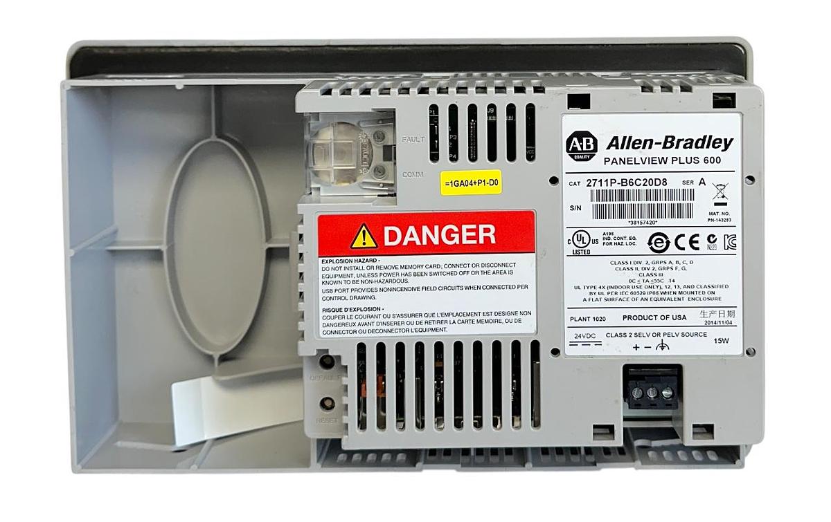 Used ALLEN BRADLEY 2711P-B6C20D8 /A PanelView Plus 600 KEY/TOUCH EtherNet 24VDC USNP