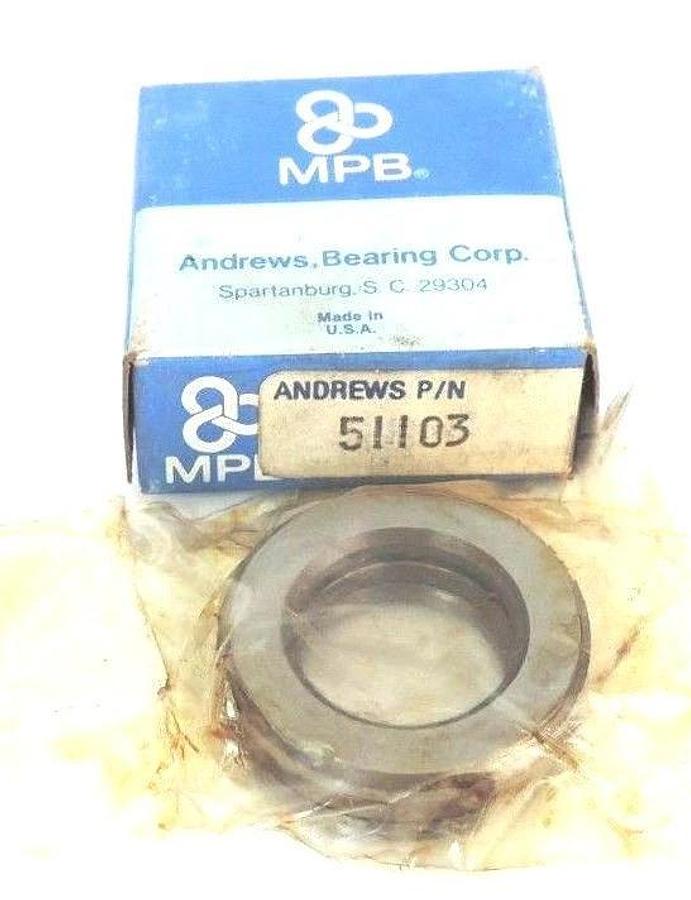Used NIB MPB ANDREWS BEARING CO. 51103 THRUST BALL BEARING