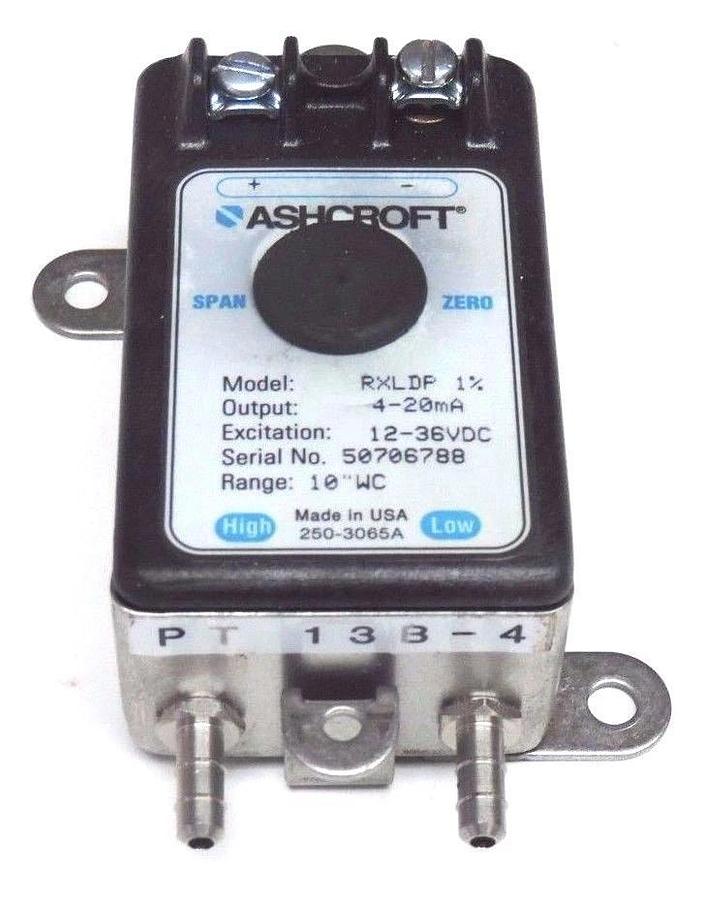 Used ASHCROFT ASH-RX-D-100-B-M-MB4-42-B-10X PRESSURE TRANSMITTER RXLDP, 4/20MA