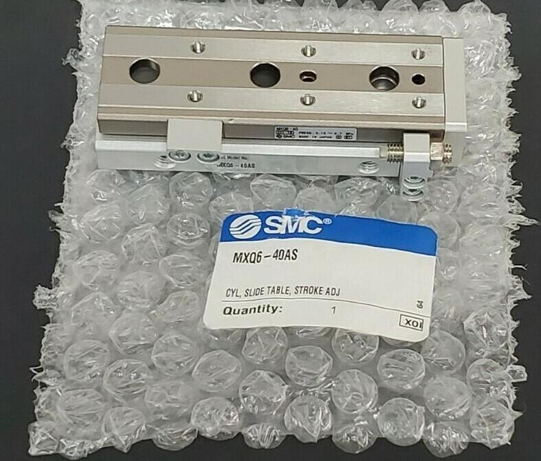 Used NEW SMC MXQ6-40AS CYL, SLIDE TABLE, STROKE ADJ MXQ640AS
