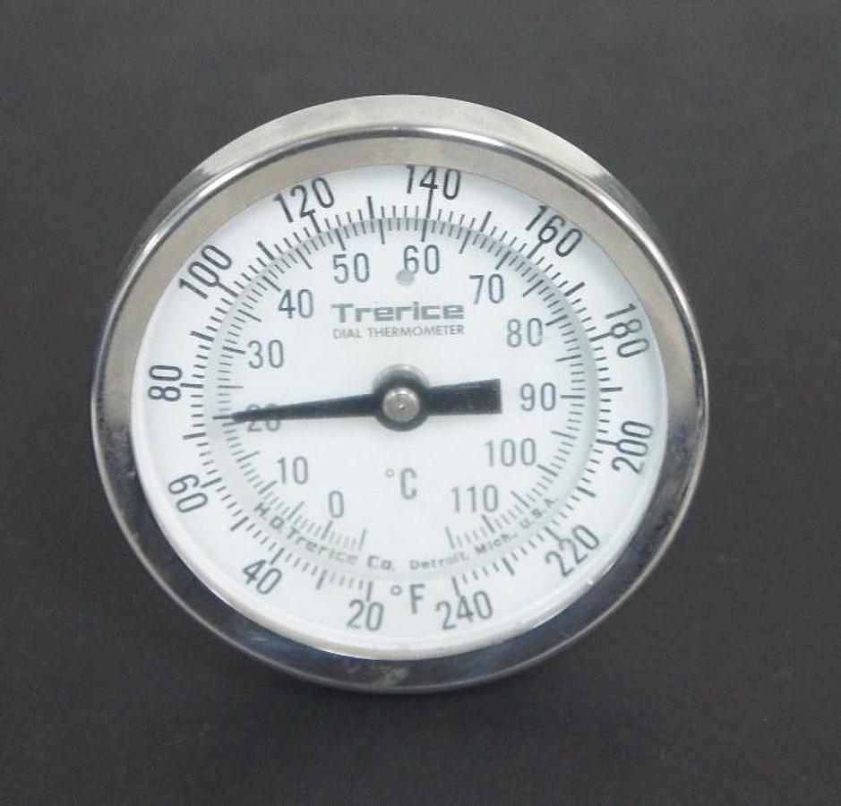 Used TRERICE -5-115 DEG. C DIAL THERMOMETER 20-240 DEG. F