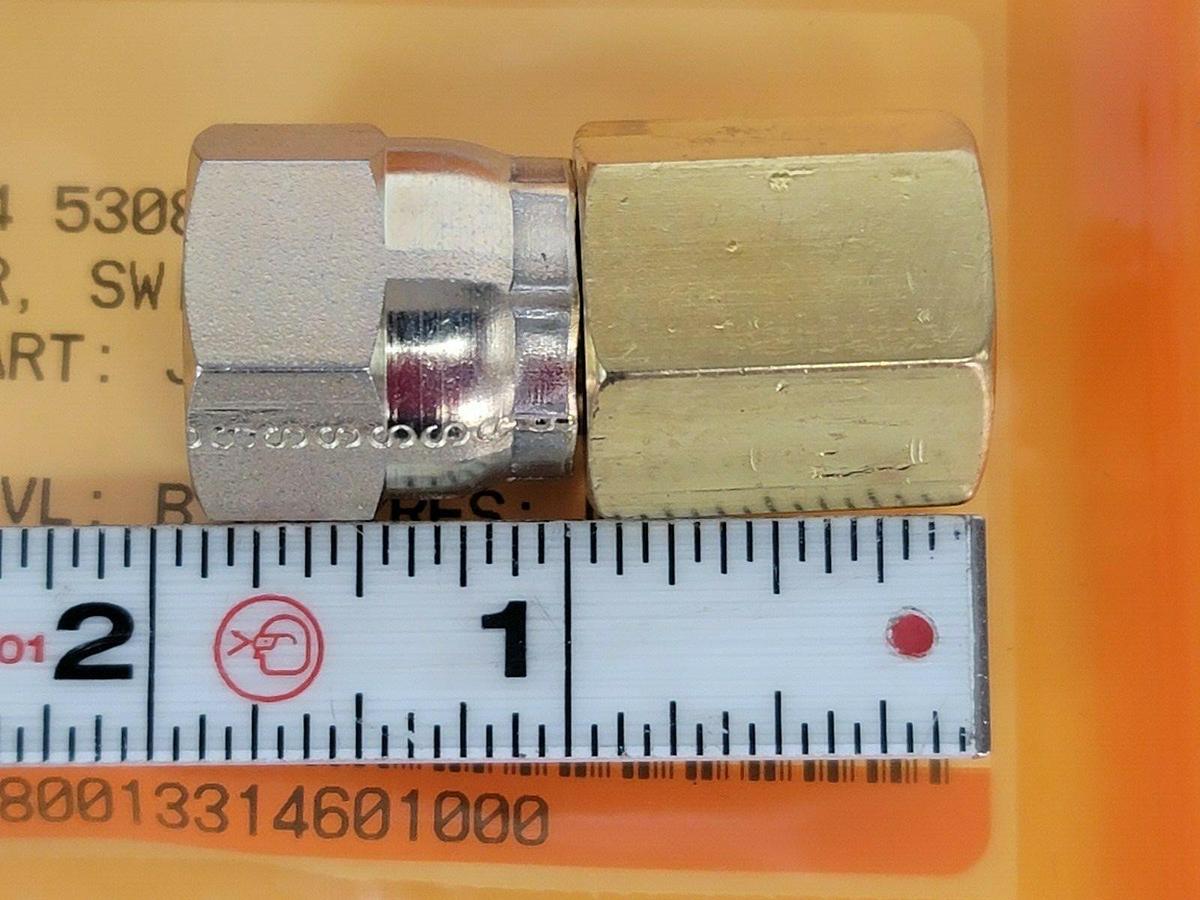 LOT OF 6 NEW SSP JS8FC-B CONNECTORS SWIVEL NUT, FEMALE BRASS JS8FCB