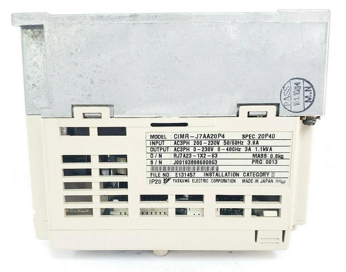 Used YASKAWA CIMR-J7AA20P4 DRIVE VS MINI J7 200V 3PHASE 0.4kW CIMRJ7AA20P4