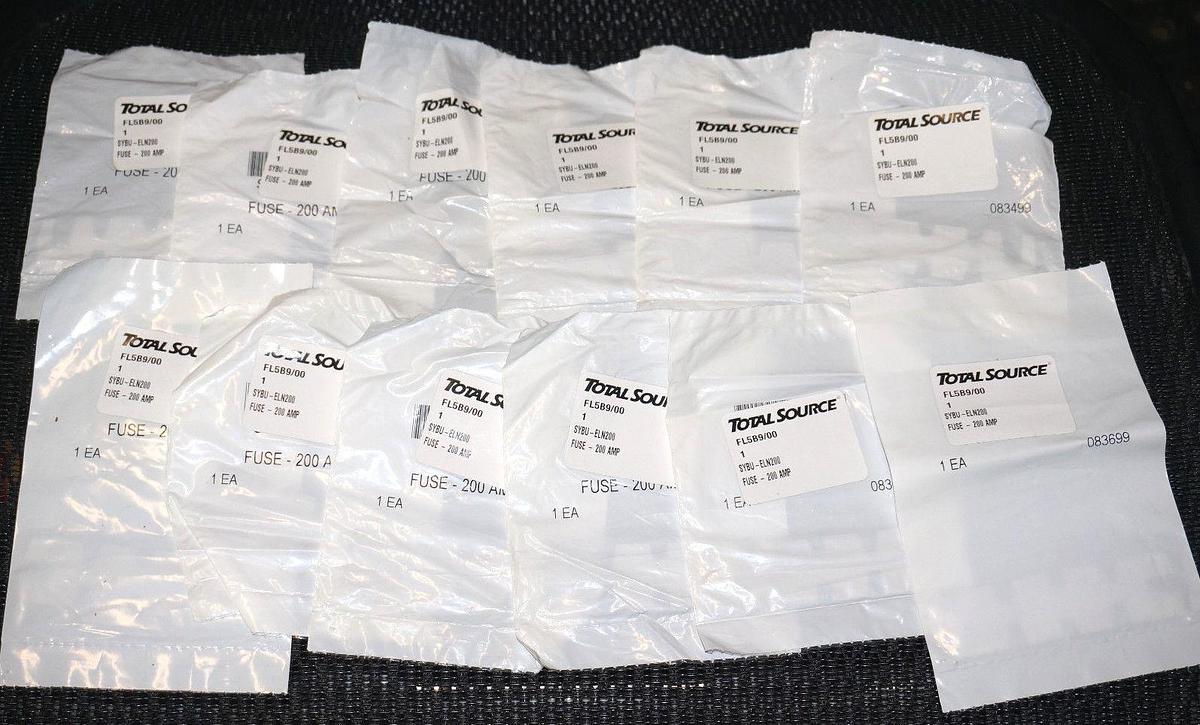 LOT OF 12 NEW TOTAL SOURCE FL5B9/00 FUSELINKS SYBU-ELN200 200AMP