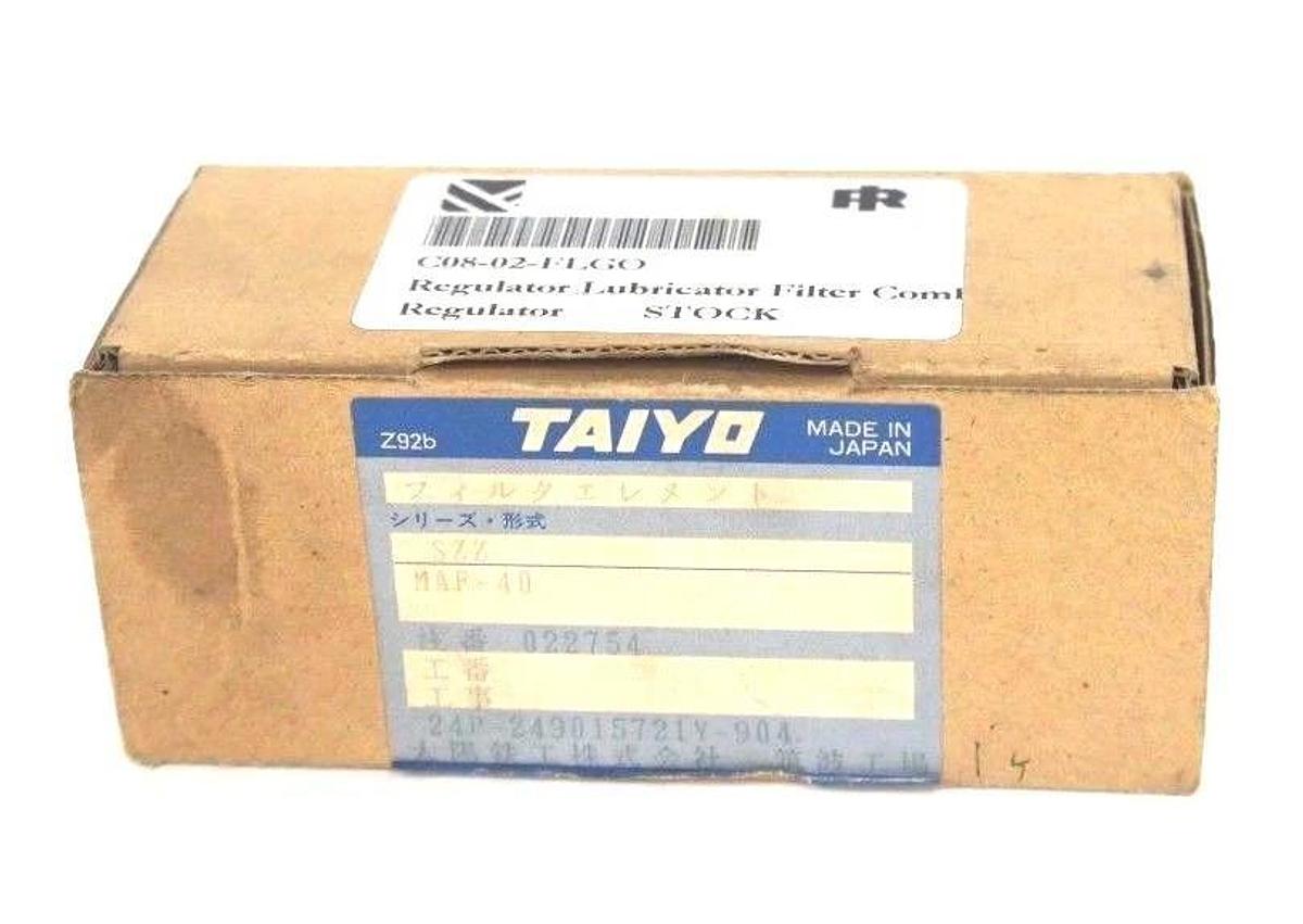 Used NIB TAIYO MAF-40 FILTER C08-02-FLGO REGULATOR LUBRICATOR FILTER COMBO