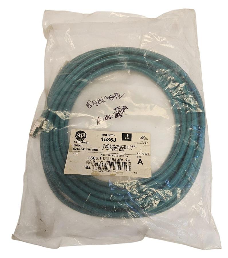 Used NEW ALLEN BRADLEY 1585J-M8HBJM-10 ETHERNET MEDIA RJ45 PATCHCORD SER. A