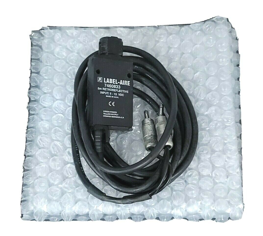 Used LABEL AIRE 7460833 RETROREFLECTIVE SENSOR 5-15VDC