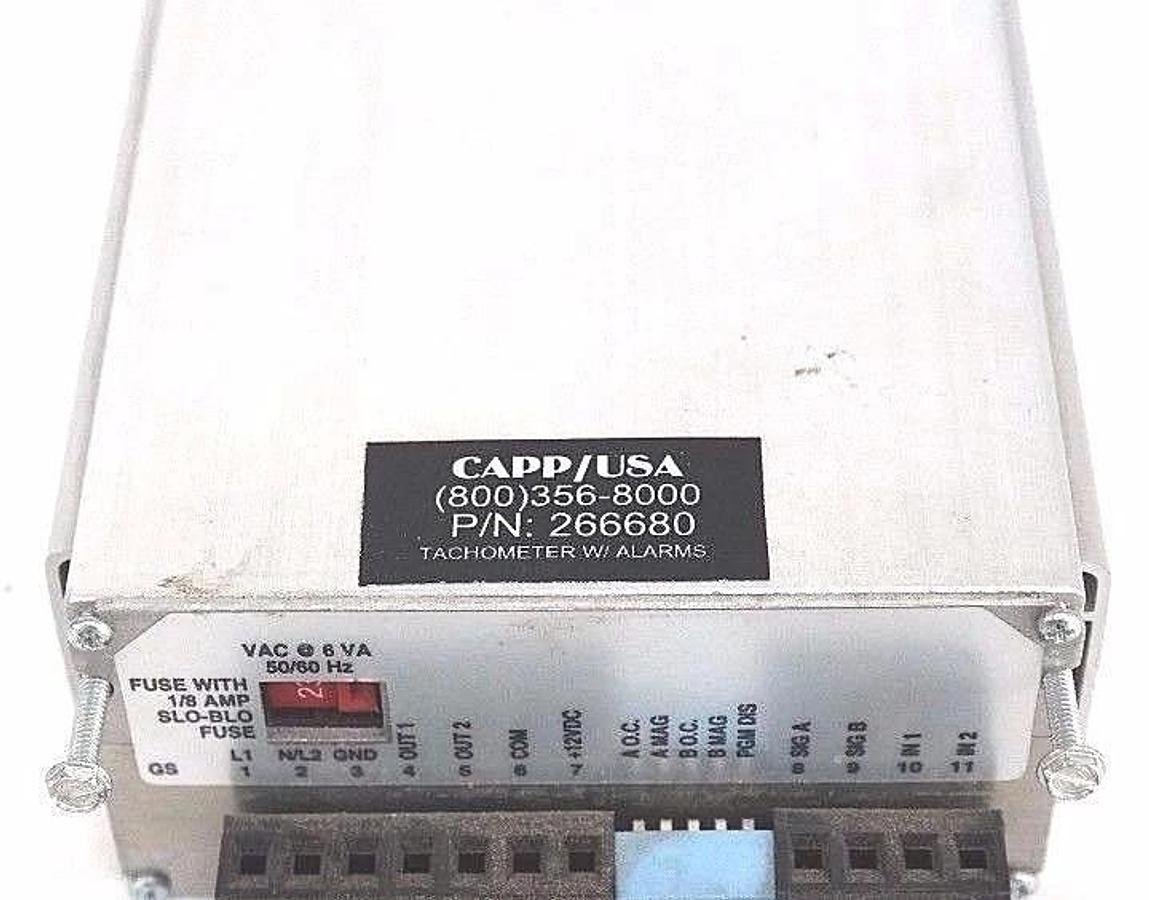 Used CAPP/USA 266680 TACHOMETER W/ALARMS, P/N: 266680