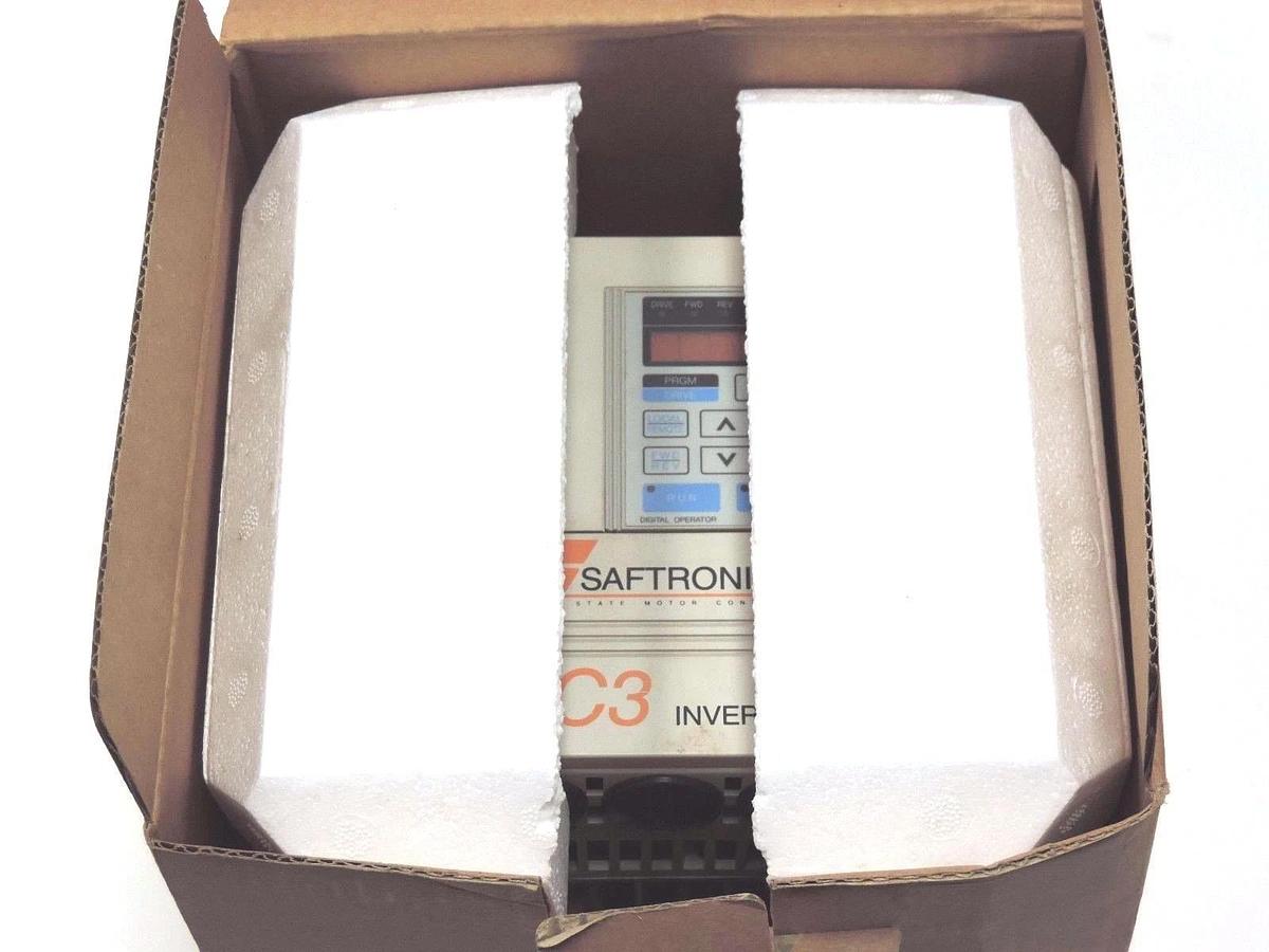Used NIB SAFTRONICS CIMR-PCU21P5 PC3 INVERTER DRIVE CIMRPCU21P5, 3PH 200-230VAC 7.2A