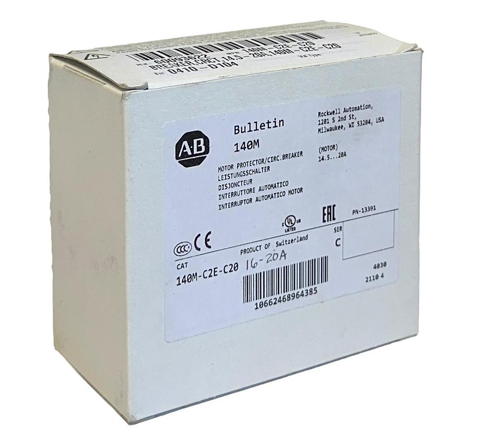 ALLEN BRADLEY 140M-C2E-C20 /C MOTOR PROTECTOR / CIRCUIT BREAKER 14.5-20A NSMP