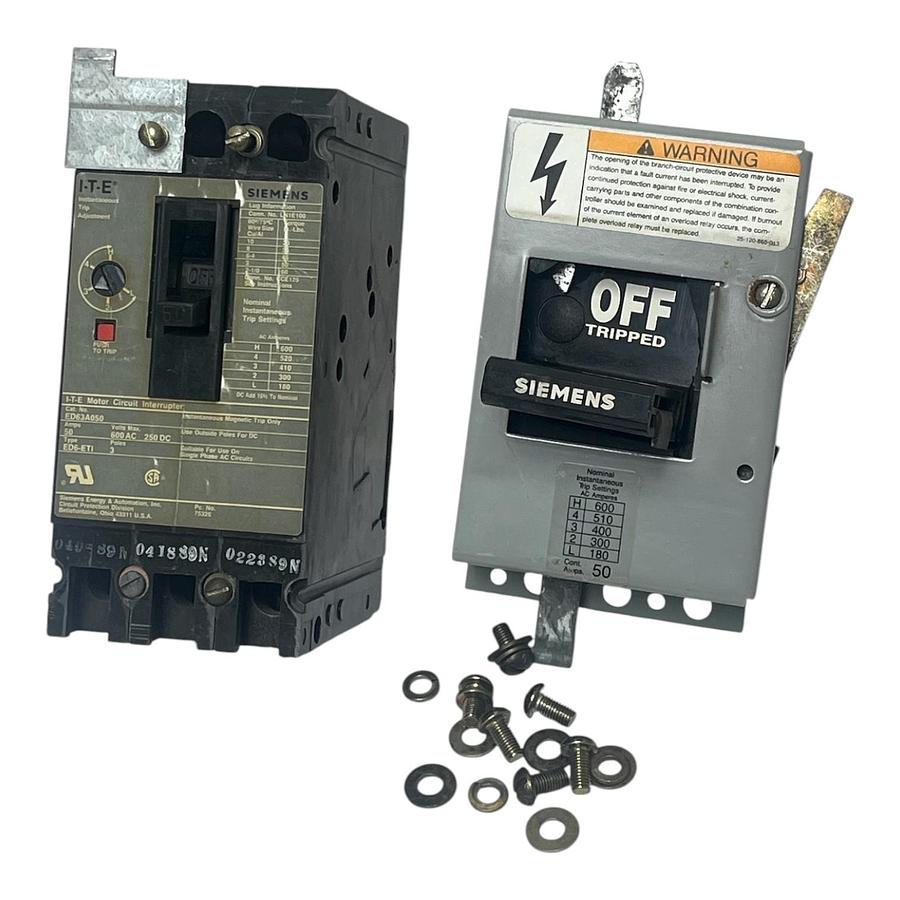 Used Siemens I-T-E ED63A050 Type ED-ETI Motor Circuit Interrupter 50A 3-Pole , USED