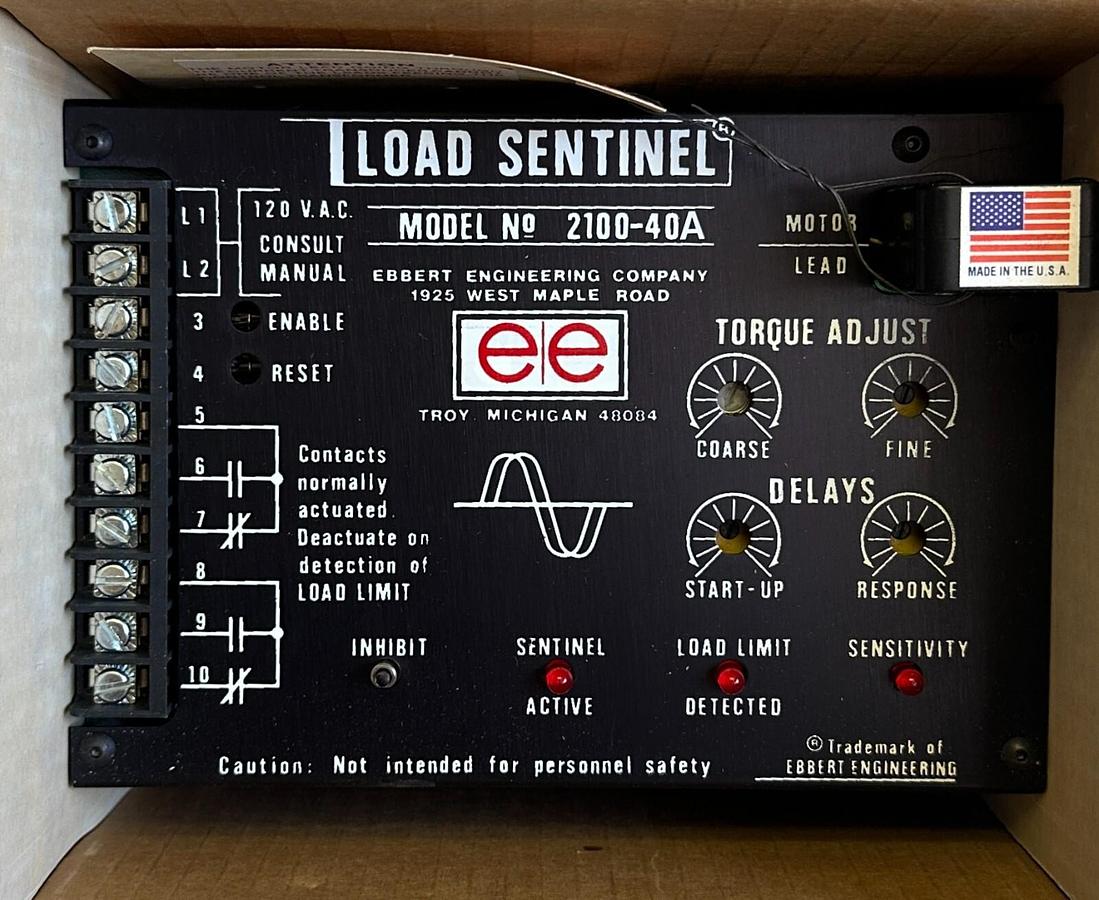 Used NEW EBBERT ENGINEERING 2100-40A / 210040A LOAD SENTINEL W/ ANALOG 120Vac