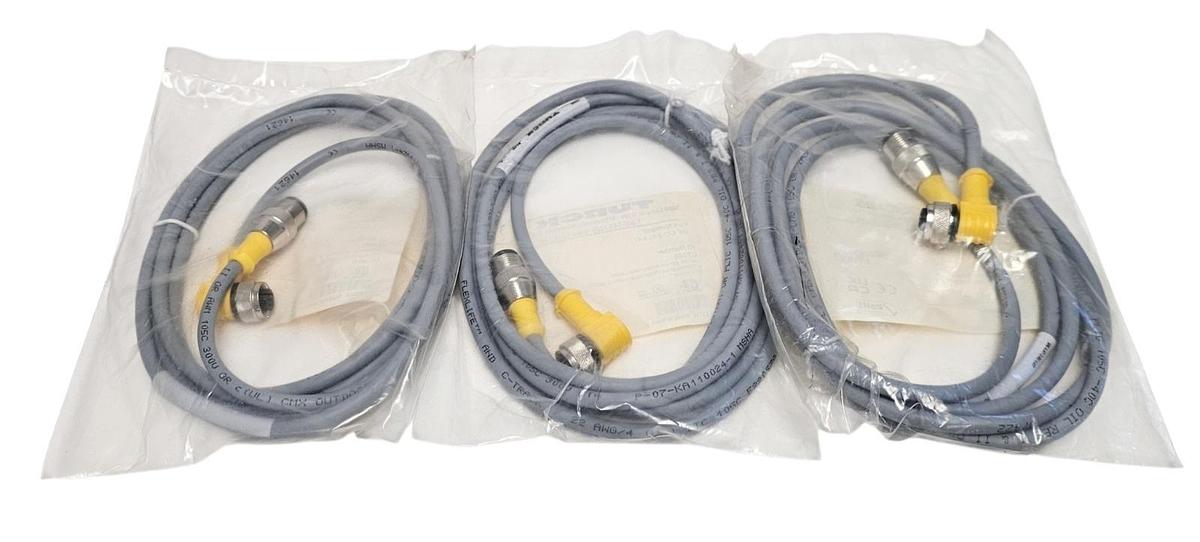 LOT OF 3 NEW TURCK WK 4.4T-2-RS 4.4T CORDSETS DOUBLE ENDED ID NUMBER: U2440