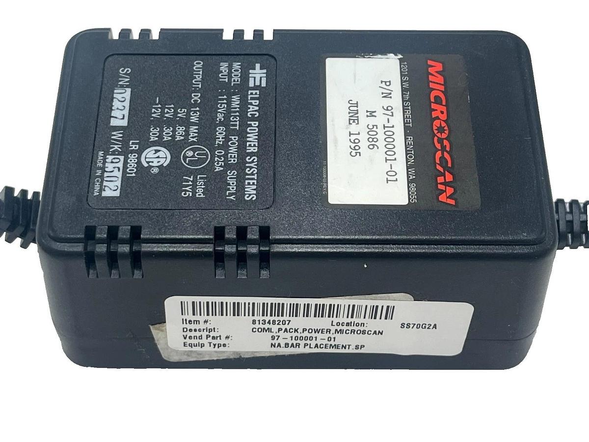 (3) Microscan 97-100001-01 Power Supply 115V WM113TT 5-in Din MS-3000 MS-5000