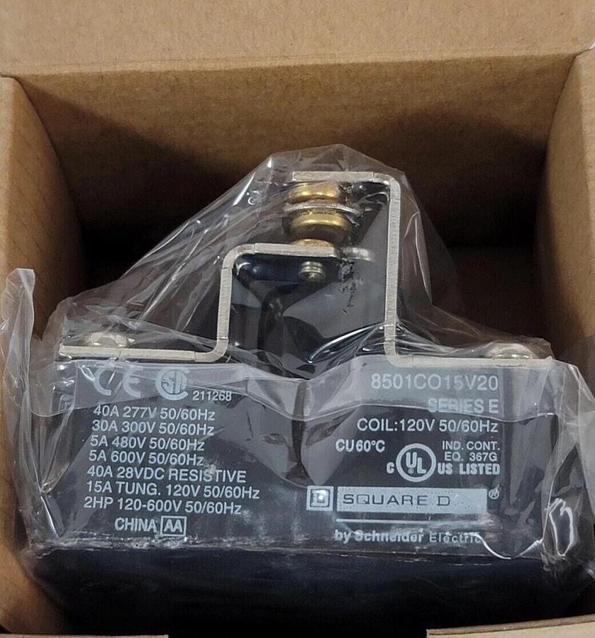 Used NIB SQUARE D 8501CO15V20 POWER RELAY 12120V 50/60HZ