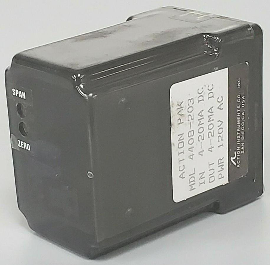 Used INVENSYS ACTION INSTRUMENTS 4408-203 RELAY CUSTOM 120VAC 4-20MA
