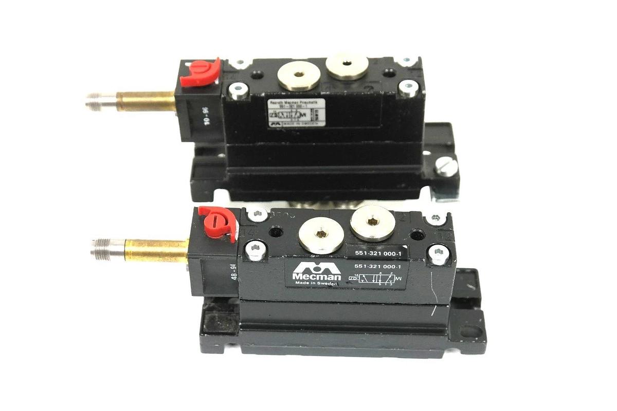 Used LOT OF 2 REXROTH MECMAN PNEUMATIK 551-321 000-1 VALVE 5/2 R1/8'' 551321 0001
