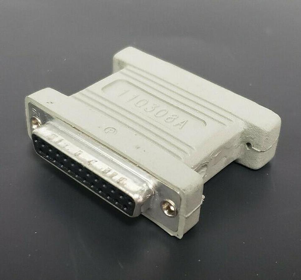 Used SCHNEIDER ELECTRIC 940-0017A GREY ADAPTOR DB9-M TO DB25-F W/ 110308A PLUG