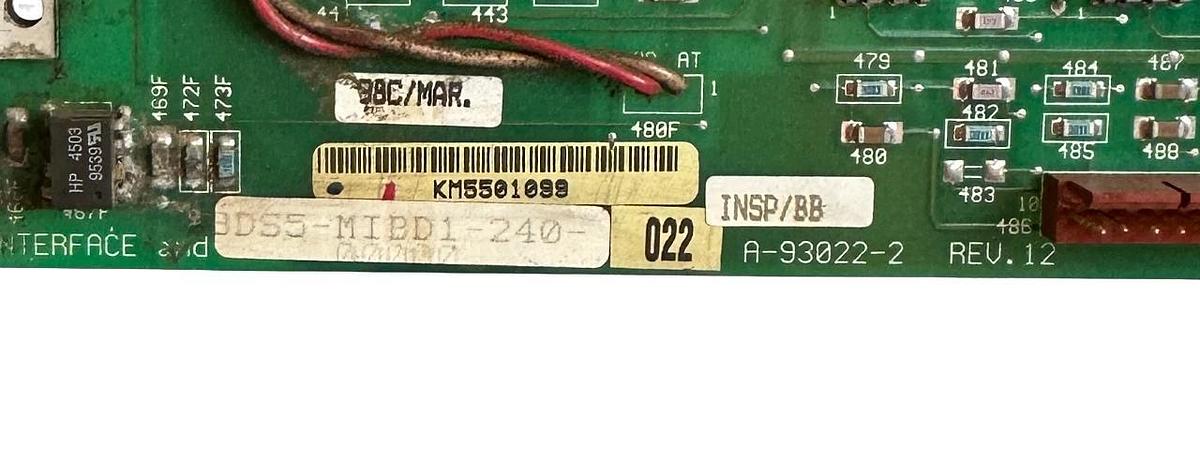 Used MITSUBISHI BDS5-MIBD1-240-00000 / BDS5-MIBD1-240-022 BOARD A-93022-2 REV. 12