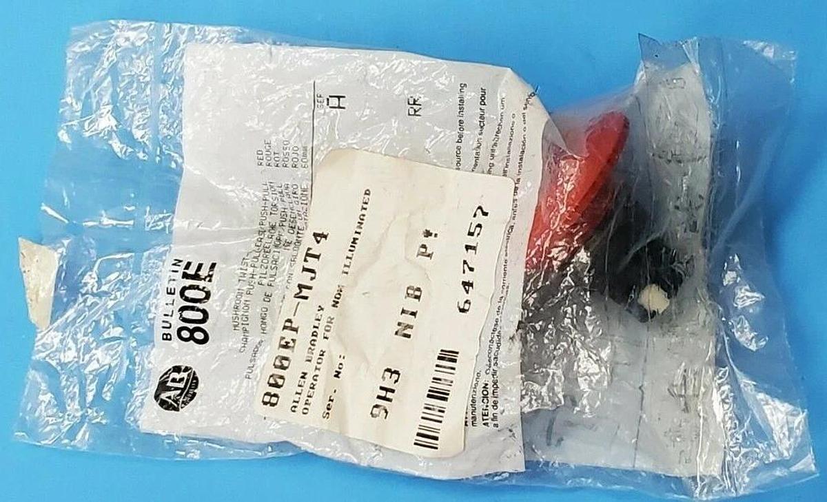 Used NEW ALLEN BRADLEY 800EP-MJT4 MUSHROOM PUSH-PULL BUTTON SER. A RED