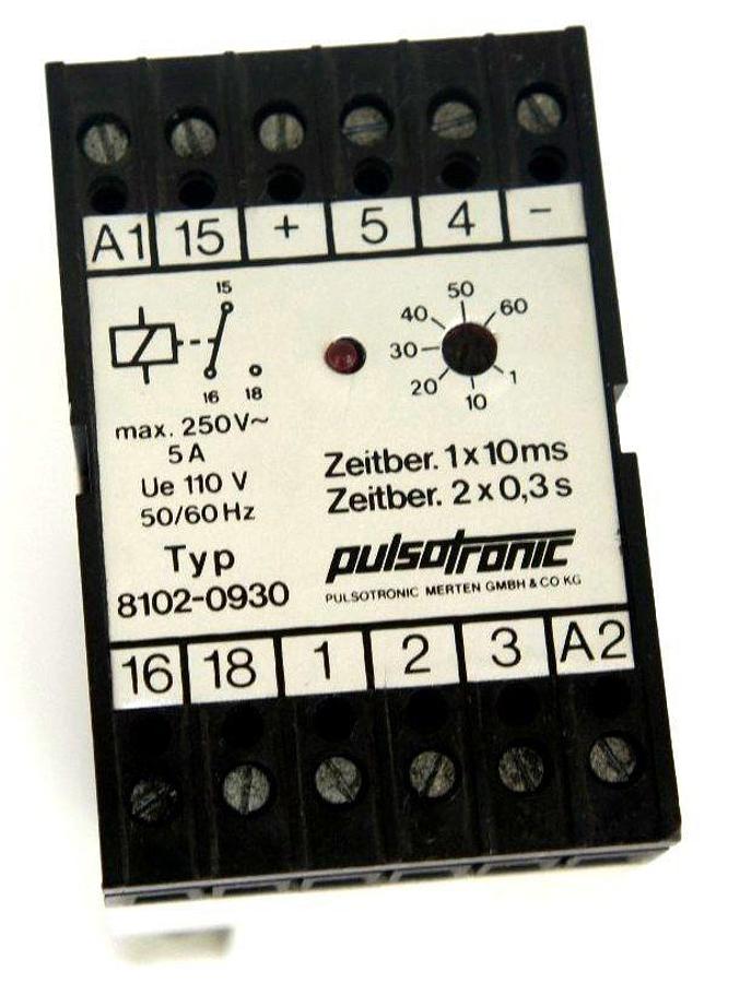 Used PULSOTRONIC 8102-0930 RELAY MODULE 110V 50/60HZ 81020930