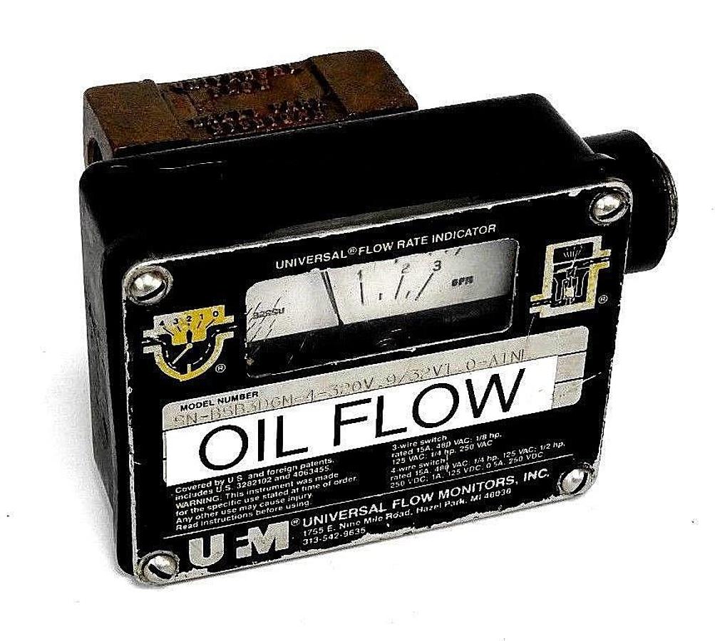 Used UNIVERSAL FLOW MONITORS SN-BSB3DGM-4-320V.9/32V1.0-A1NL FLOW RATE INDICATOR