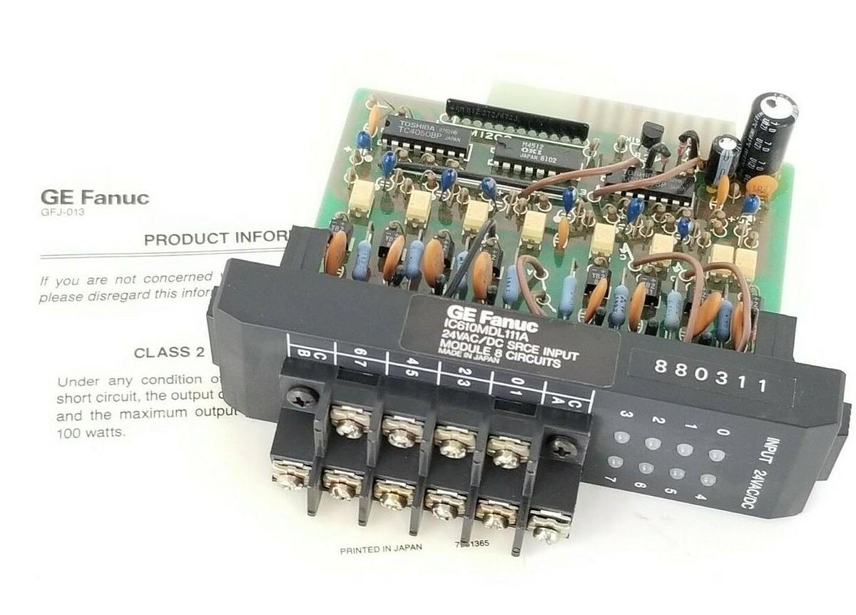 Used NIB GE FANUC IC610MDL111A, 24VAC/DC SOURCE INPUT MODULE (NO LABEL ON BOX)