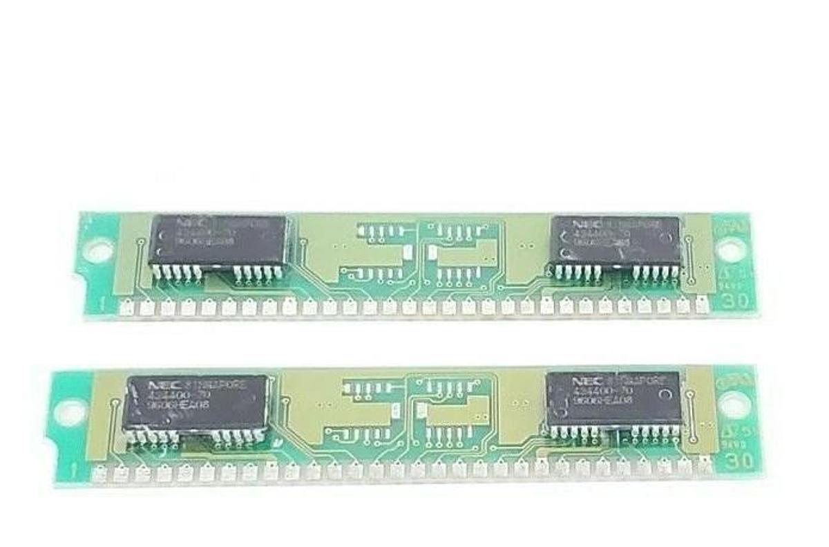 Used LOT OF 2 NEC MC-421000A8BA-70 DRAM MODULES 9607ME1764
