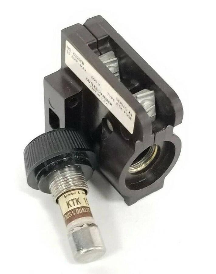 Used CUTLER HAMMER C320FB FUSE HOLDER SER. A1 600V 15A W/ KTK-15 FUSE