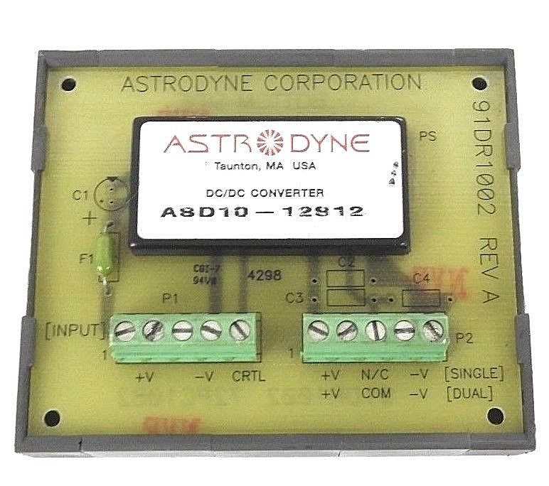 Used ASTRODYNE 91DR1002 DIN-RAIL MOUNTING SOCKET REV. A W/ ASD10-12S12 CONVERTER