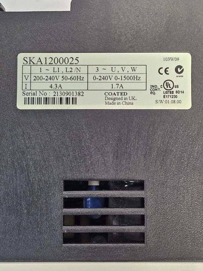 Used CONTROL TECHNIQUES SKA1200025 COMMANDER SK