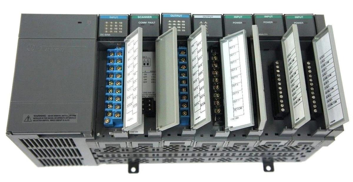 Used ALLEN BRADLEY 1746-A7 7-SLOT RACK SER. B W/ 1746-P2 POWER SUPPLY SER. C