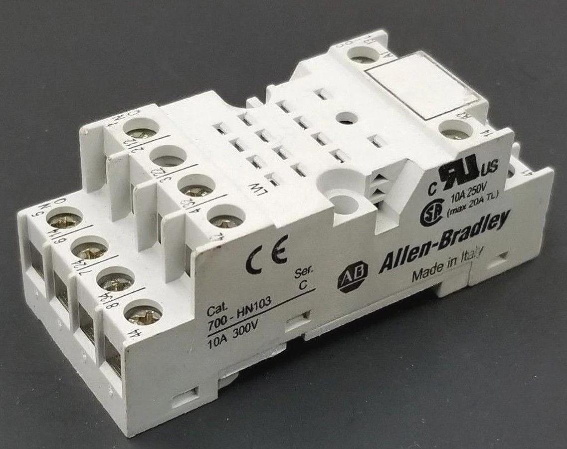 Used ALLEN BRADLEY 700-HN103 RELAY BASE SER. C, 10A, 300V, 700HN103