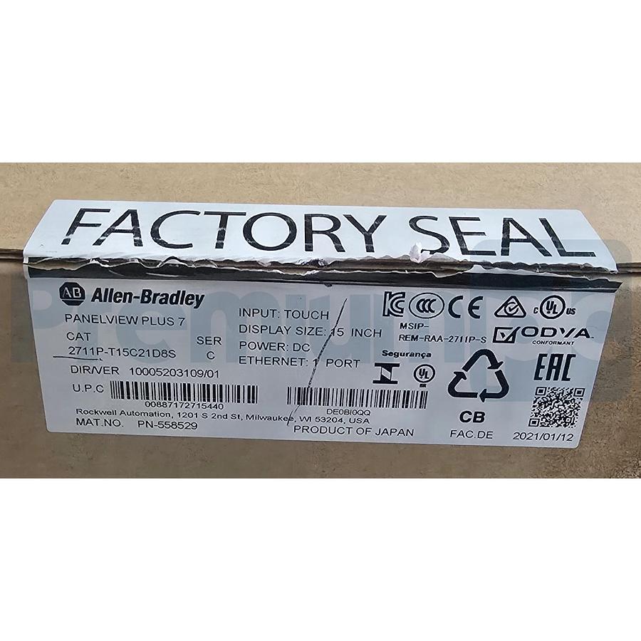 ALLEN BRADLEY 2711P-T15C21D8S /C PanelView Plus 7 TERMINAL 15" 24V MFD 2021 NSMP