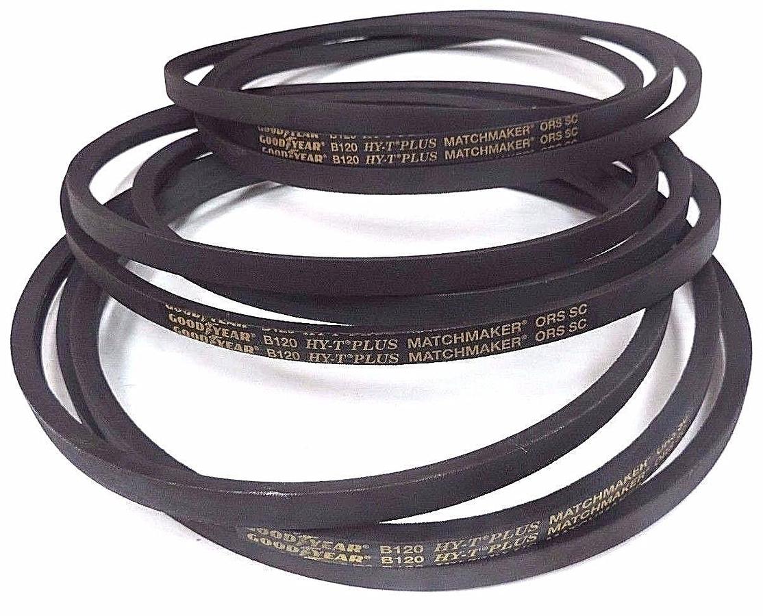 LOT OF 3 NEW GOODYEAR B120 HY-T PLUS MATCHMAKER BELTS 5/8'' WIDTH, 120'' LENGTH