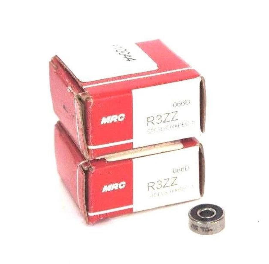 Used LOT OF 2 NEW MRC R3ZZ STEEL/C0/ABEC-1 BEARINGS 3/16 X 1/2 X 5/32INCH