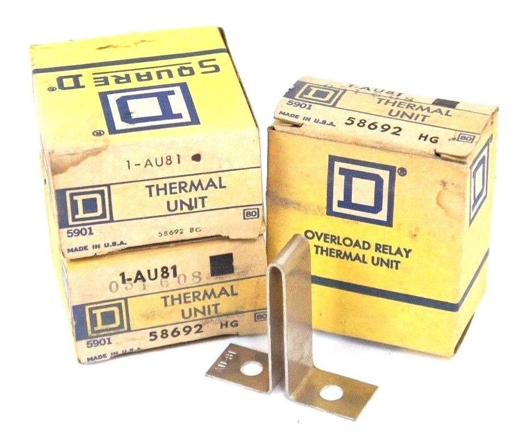 Used LOT OF 3 NIB SQUARE D AU81 THERMAL UNIT 58692, 1-AU81