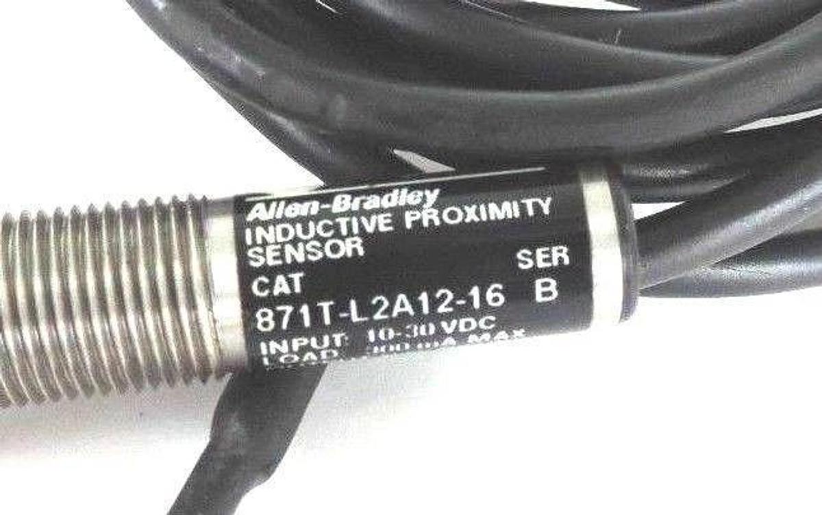 Used ALLEN BRADLEY 871T-L2A12-16 SERIES B INDUCTIVE PROXIMITY SENSOR SWITCH 10-30VDC